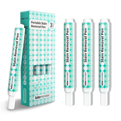 Lulumonster Stain Remover Pen Spot Remover for Clothes [3 Pack On-The-Go Stain Stick][Instant Stain Treater] Gentle and Powerful Works on Food & Drink Stains Pen Color Bleed Remover Fresh Stain
